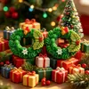 Corona de Navidad para Paisaje en Miniatura Accesorios de Resina Decoración de Escena Adornos Colgante para Llavero Adornos para Manualidades Imanes para Refrigerador