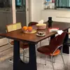 Mesa de jantar em madeira maciça, escrivaninha longa de nogueira para sala de estar, bancada de trabalho, mesa grande para jantar e escrita, mesa de conferência integrada, mesa de escritório