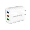 Cargador de teléfono móvil multipuerto 3USB Diamond 5V2A12W de pared adaptador de corriente de carga cabezal de carga regulaciones europeas y americanas