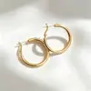 Pendientes de aro simples redondos de acero inoxidable, superventas transfronterizos, estilo europeo y americano, pendientes únicos y de moda con cierre de langosta, accesorios para orejas versátiles de nicho