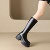 2024 Novas Botas de Cavaleiro Botas Finas de Cano Alto Salto Grosso Salto Salto Botas Femininas Botas Super Salto