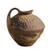 Jarrón de Cerámica Estilo Wabi-Sabi con Acabado de Alta Gama, Adecuado para Arreglos Florales de Sala de Estar, Recipiente de Flores de Cerámica Rústica Vintage, Pieza de Decoración Artística para Sala de Muestras