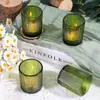 Taza de Vela Popular de Amazon Marrón 5565 Taza con Patrón Vertical Taza de Aromaterapia Portavelas de Mesa con Fragancia Puede Rociar Color Taza de Cera de Té