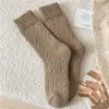 Meias de Outono e Inverno para Mulheres, Meias Grossas Quentes de Terry, Meias Doces de Inverno Estilo Japonês na Metade da Panturrilha, Meias Versáteis para Usar por Fora
