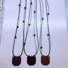 Bolso Mini de Cuerda de Cuero Collar Cadena Larga de Lana Coreana de Alta Gama Diseño Moderno para Llevar Collar Bolsa para Auriculares