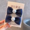 Bobby Cuento de Hadas Estilo Coreano Estrella de Cinco Puntas Tela de Mezclilla Lazo Tarjeta para el Cabello de Niños Anillo para el Cabello de Bebé Accesorios para el Cabello de Niñas