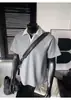 Camisa Polo de Manga Curta para Homens, Marca Tendência Camiseta de Verão, Estilo Coreano Solta Tendência 2026 Camiseta Simples Versátil com Gola de Lapela