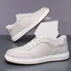 Novos na Fábrica Sapatos de Skate Masculinos Cabedal em Couro Macio Confortáveis Respiráveis Versáteis Tendência Sapatos Casuais Esportivos Sapatos Masculinos Sapatos Brancos Masculino