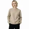 Marca de moda de comercio electrónico transfronterizo de Amazon Anillo de oro pequeño de color sólido auténtico LP Suéter de punto suelto versátil de cuello redondo