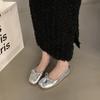 Flats Franceses Flats de Boca Baja para Mujer 2024 Nuevos Zapatos Rojos Pequeños de Gamuza Retro Estilo Hada Zapatos Tipo Bailarina