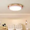Lâmpada de Teto Redonda para Quarto de Personalidade Criativa de Espectro Completo Casa Quarto Principal Sala de Jantar Estudo Lâmpada de Teto Estilo Wabi-Sabi
