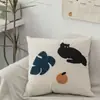 Almohada Bordada de Toalla Estéreo de Gatito Súper Linda Estilo Ins Escandinavo Cojín Decorativo para Sofá Almohada Popular para B&B