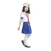 Disfraz de Cosplay para Niños para Actuación en Escenario Disfraz Lindo de Marinero Azul Pequeño para Niñas