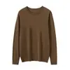 Suéter Tejido Básico Casual Holgado Color Sólido Otoño e Invierno Cuello Redondo Tejido Lana Pura para Hombre 100% Lana Tejido