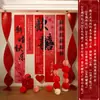 Conjunto de Decoração de Quarto de Casamento para o Noivo e a Noiva, Decoração de Fundo para Quarto e Sala de Estar de Casa Nova, Faixa de Guirlanda com Caracteres de Dupla Felicidade para Casamento