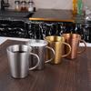 Taza de agua de doble capa de acero inoxidable 304 con asa, taza de cerveza con aislamiento térmico, taza de café para el hogar, taza con boca resistente a caídas