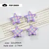 Patrón de cuadros de estrellas dulces geniales accesorios de joyería cuentas sueltas material DIY hecho a mano agujero recto cadena de teléfono móvil bolso colgante cuentas populares para niñas