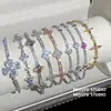 Pulsera de Flor de Gema de Jardín para Fiesta Brillante, Pulsera de Circonita de Moda y Versátil para Banquetes, Joyería de Alta Gama
