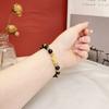 Pulseira de Ouro de Areia Vietnamita Pixiu Pulseira de Casal Masculina e Feminina Contas Esmaltadas Dourado Duradouro Não Desbota Besta Devoradora de Ouro Joia de Liga de Cobre