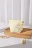 Bolsa de Maquiagem Bordada com Laço Xadrez Fresco Ins Bolsa Clutch Portátil com Fechamento em Zíper Bolsa para Armazenamento de Produtos de Skincare