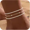 Pulseira de tornozeleira corrente cubana de zircônia mais vendida corrente de osso de cobra com contas aço inoxidável verão feminino requintados adornos de pé da moda