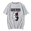Teoria da bala roda de bala quebrada jogo de dança anime periférico levantar a mão urso sorriso urso manga curta principal camiseta de algodão verão