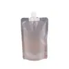 Bolsa Transparente Desechable Auto-Soportante con Boquilla para Leche de Soya Desayuno para Llevar Empaque de Líquidos Bolsa Portátil de Grado Alimenticio