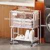 Cesto de Ropa Sucia Minimalista Estilo Japonés, Cesta de Almacenamiento Desmontable de Múltiples Niveles, Carrito Organizador de Gran Capacidad para Baño, Sala de Estar y Esterillas de Yoga