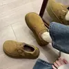 Zapatos Birkenstock de Suela Gruesa para Aumentar la Altura para Mujer, Botas de Nieve Cálidas con Felpa, Nuevos Mocasines de Invierno 2025 para Ponerse Fácilmente, Zapatos de Algodón con Piel