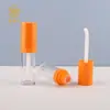 O Fabricante Pode Imprimir Tubo de Brilho Labial Transparente Brilhante de 17,5ml com Haste de Pincel Grande Embalagem Moldada por Injeção Material Tubo Vazio de Líquido Reparador Líquido de Alto Brilho