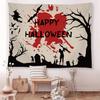 Tapiz de Halloween Transfronterizo Tela de Fondo para Decoración de Fiesta Sala de Estar Dormitorio Tela Colgante Calabaza Tela de Pared Impresa Digital
