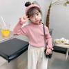 Suéter para Niñas Primavera y Otoño 2025 Suave Ceroso Ropa para Niños a la Moda Camiseta Tejida Básica para Niños Top de Cuello Alto para Niñas