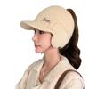 Moda Famosa en Internet Sombrero de Punto de Copa Vacía con Visera de Lengua de Pato para Mujer Otoño e Invierno Cálido Mezcla de Pelo de Conejo Sombrero Deportivo Sombrero Coreano Protector de Orejas