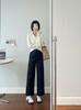 Otoño 2025 Pantalones Casuales Duraderos Adelgazantes Rectos de Cintura Alta para Viajar Simples Elegantes Pantalones Largos Rectos Pequeños Pantalones Casuales para Mujer