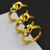 Anillo de apertura bañado en oro Estrella anillo bañado en plata liso y resistente al desgaste no se decolora venta al por mayor directa de fábrica anillo