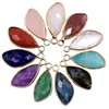 Pétalos de Gota de Agua Facetados Cristal Blanco Natural Bolsita Borde Dorado Colgante Amatista Cristal Rosa Material para Collar Pendientes DIY