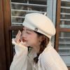 M-label Diseño Nicho Boina de Lana Blanca para Mujer Invierno ins Celebridad de Internet Sombrero de Nuevos Artistas Británico y Coreano