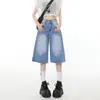 # Jeans Wide-Leg com Design Patchwork Lavado Feminino Cintura Alta Solto Emagrecedor Escondendo Defeitos Tendência Versátil Calça Cropped