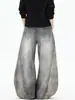 Jeans Acampanados Lavados Vintage Tie-Dye Unisex Adelgazantes Diseño Desconstruido Scimitar High Street Americano Pantalones de Pierna Ancha