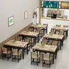 Mesa Retangular Simples para Jantar Pequeno Apartamento Restaurante de Fast Food Loja de Catering Conjunto de Mesas Loja de Lanches Combinação de Mesa e Cadeiras Comercial