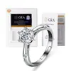 High-end transmissão ao vivo venda quente GRA moissanite S925 anel de prata esterlina 1 quilate diamante Tongling anel entrega de fábrica