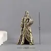 Latón Macizo Guan Gong Decoración para el Hogar Mascota de Té Dios de la Riqueza Artesanía de Latón Vintage Adorno de Cobre para Escritorio