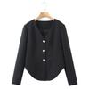 Chaqueta Runqi Tallas Grandes N8473 para Mujeres Tallas Grandes, Hombro Acolchado Suave Cuello en V de Gama Alta Traje Retro al por Mayor, Traje Estilo Chino