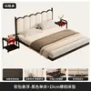 Cama Flotante de Hierro Forjado, Diseño Moderno Simple para Dormitorio del Hogar, Cama Matrimonial para Alquiler, Cama de Hierro Forjado con Marco de Hierro Reforzado y Acolchado Suave Suspendido