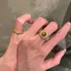 ¡Lujoso! Anillo Retro Vintage de Color Ojo de Tigre Dorado de Nicho, Diseño de Nicho Estilo Old Money, Anillo de Lujo Ligero y Acabado de Alta Gama