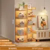 Estante pequena simples, estante de armazenamento de chão, prateleira de armazenamento de parede, estante de exibição para sala de estar/escritório, armário de armazenamento estreito ao lado da mesa