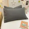 Nuevas fundas de almohada de algodón lavado cepillado de color sólido para invierno, resistentes a la suciedad, juego de dos, color liso ultrasuave para combinar