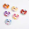 Oso con Cabeza de Oso Pintado en Acrílico, Sombrero de Lazo, Llavero con Agujero Recto para Manualidades, Accesorios de Joyería, Colgante, Venta al por Mayor