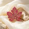 Broche de hoja de arce de cristal para industria pesada, accesorio de alta gama para mujer, exquisito y sencillo ramillete de lujo, para traje o abrigo.