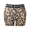 Puntada de cinta de letra Delgados Secado rápido Calzones tipo box para mujer Estampado personalizado Cintura alta talla extra Transpirables Algodón puro Entrepierna Pantaletas